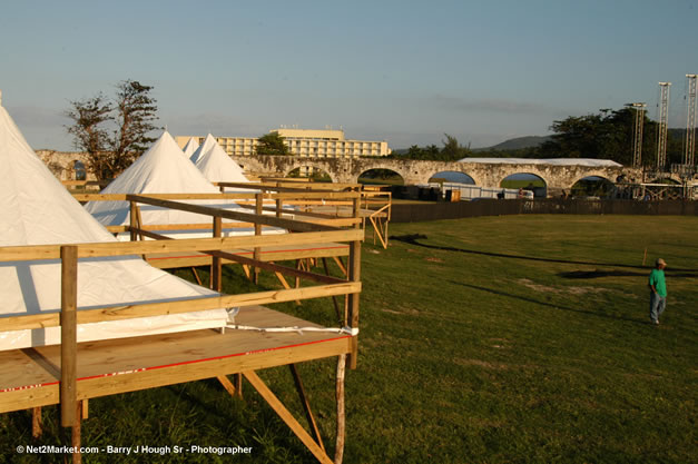 The Aqueduct Venue Under Construction - Monday, January 22th - 10th Anniversary - Air Jamaica Jazz & Blues Festival 2007 - The Art of Music - Tuesday, January 23 - Saturday, January 27, 2007, The Aqueduct on Rose Hall, Montego Bay, Jamaica - Negril Travel Guide, Negril Jamaica WI - http://www.negriltravelguide.com - info@negriltravelguide.com...!