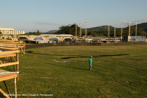 The Aqueduct Venue Under Construction - Monday, January 22th - 10th Anniversary - Air Jamaica Jazz & Blues Festival 2007 - The Art of Music - Tuesday, January 23 - Saturday, January 27, 2007, The Aqueduct on Rose Hall, Montego Bay, Jamaica - Negril Travel Guide, Negril Jamaica WI - http://www.negriltravelguide.com - info@negriltravelguide.com...!