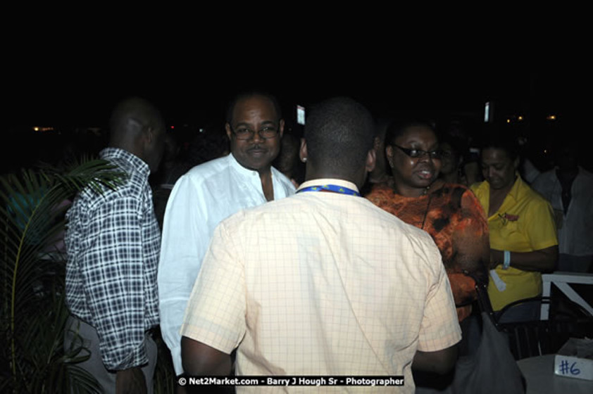 The Hon. Orette Bruce Goldwin, M.P., Prime Minister of Jamaica, Minister of Tourism, Hon. Edmund Bartlett, and Director of Tourism, Basil Smith at the Air Jamaica Jazz and Blues Festival 2008 The Art of Music - Ridday, January 25, 2008 - Air Jamaica Jazz & Blues 2008 The Art of Music venue at the Aqaueduct on Rose Hall Resort & Counrty Club, Montego Bay, St. James, Jamaica W.I. - Thursday, January 24 - Saturday, January 26, 2008 - Photographs by Net2Market.com - Claudine Housen & Barry J. Hough Sr, Photographers - Negril Travel Guide, Negril Jamaica WI - http://www.negriltravelguide.com - info@negriltravelguide.com...!