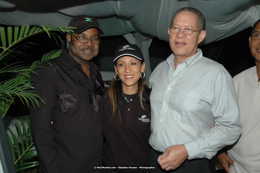 The Hon. Orette Bruce Goldwin, M.P., Prime Minister of Jamaica, Minister of Tourism, Hon. Edmund Bartlett, and Director of Tourism, Basil Smith at the Air Jamaica Jazz and Blues Festival 2008 The Art of Music - Thrusday, January 24, 2008 - Air Jamaica Jazz & Blues 2008 The Art of Music venue at the Aqaueduct on Rose Hall Resort & Counrty Club, Montego Bay, St. James, Jamaica W.I. - Thursday, January 24 - Saturday, January 26, 2008 - Photographs by Net2Market.com - Claudine Housen & Barry J. Hough Sr, Photographers - Negril Travel Guide, Negril Jamaica WI - http://www.negriltravelguide.com - info@negriltravelguide.com...!