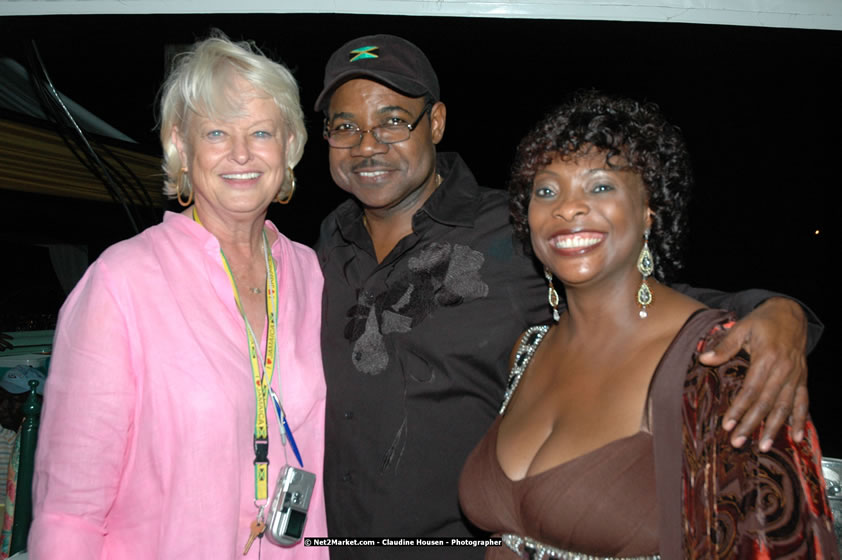 The Hon. Orette Bruce Goldwin, M.P., Prime Minister of Jamaica, Minister of Tourism, Hon. Edmund Bartlett, and Director of Tourism, Basil Smith at the Air Jamaica Jazz and Blues Festival 2008 The Art of Music - Thrusday, January 24, 2008 - Air Jamaica Jazz & Blues 2008 The Art of Music venue at the Aqaueduct on Rose Hall Resort & Counrty Club, Montego Bay, St. James, Jamaica W.I. - Thursday, January 24 - Saturday, January 26, 2008 - Photographs by Net2Market.com - Claudine Housen & Barry J. Hough Sr, Photographers - Negril Travel Guide, Negril Jamaica WI - http://www.negriltravelguide.com - info@negriltravelguide.com...!