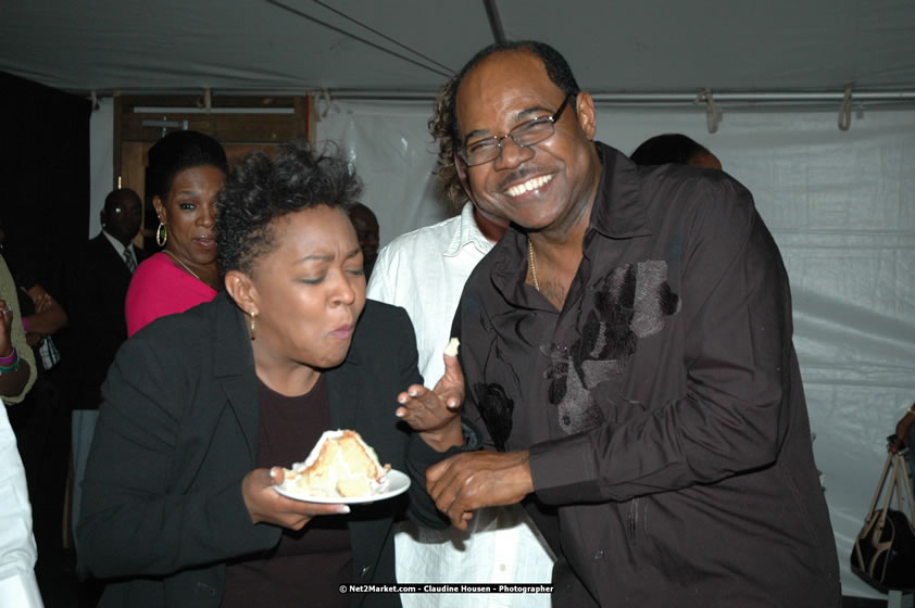 The Hon. Orette Bruce Goldwin, M.P., Prime Minister of Jamaica, Minister of Tourism, Hon. Edmund Bartlett, and Director of Tourism, Basil Smith at the Air Jamaica Jazz and Blues Festival 2008 The Art of Music - Thrusday, January 24, 2008 - Air Jamaica Jazz & Blues 2008 The Art of Music venue at the Aqaueduct on Rose Hall Resort & Counrty Club, Montego Bay, St. James, Jamaica W.I. - Thursday, January 24 - Saturday, January 26, 2008 - Photographs by Net2Market.com - Claudine Housen & Barry J. Hough Sr, Photographers - Negril Travel Guide, Negril Jamaica WI - http://www.negriltravelguide.com - info@negriltravelguide.com...!