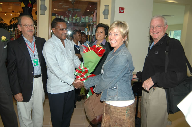 Inaugural Flight - American Airlines - Two New International Routes - Service Between Montego Bay, Jamaica & Dallas/Fort Worth, Texas - Gate 12 - Sangster International Airport, Montego Bay, St. James, Jamaica W.I. - February 3, 2006 - Negril Travel Guide, Negril Jamaica WI - http://www.negriltravelguide.com - info@negriltravelguide.com...!