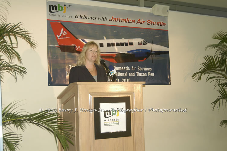 Jamaica Air Shuttle Launch @ MBJ Airports Limited, Wednesday, January 20, 2010, Sangster International Airport, Montego Bay, St. James, Jamaica W.I. - Photographs by Net2Market.com - Barry J. Hough Sr, Photographer/Photojournalist - The Negril Travel Guide - Negril's and Jamaica's Number One Concert Photography Web Site with over 40,000 Jamaican Concert photographs Published -  Negril Travel Guide, Negril Jamaica WI - http://www.negriltravelguide.com - info@negriltravelguide.com...!