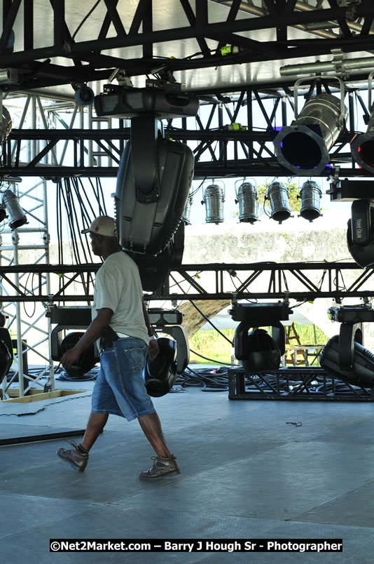 Preparations at the Venue - Jamaica Jazz and Blues Festival 2009, Thursday, January 15, 2009 - Venue at the Aqueduct on Rose Hall Resort &amp; Country Club, Montego Bay, Jamaica - Thursday, January 22 - Saturday, January 24, 2009 - Photographs by Net2Market.com - Barry J. Hough Sr, Photographer/Photojournalist - Negril Travel Guide, Negril Jamaica WI - http://www.negriltravelguide.com - info@negriltravelguide.com...!