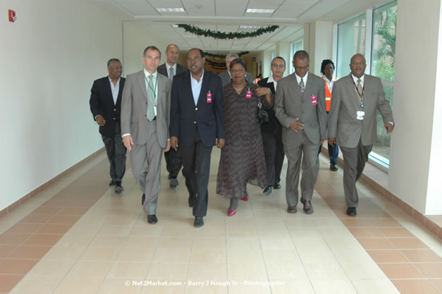 Minister of Tourism, Hon. Edmund Bartlett - Director of Tourism, Basil Smith, and Mayor of Montego Bay, Councillor Charles Sinclair Launch of Winter Tourism Season at Sangster International Airport, Saturday, December 15, 2007 - Sangster International Airport - MBJ Airports Limited, Montego Bay, Jamaica W.I. - Photographs by Net2Market.com - Barry J. Hough Sr, Photographer - Negril Travel Guide, Negril Jamaica WI - http://www.negriltravelguide.com - info@negriltravelguide.com...!