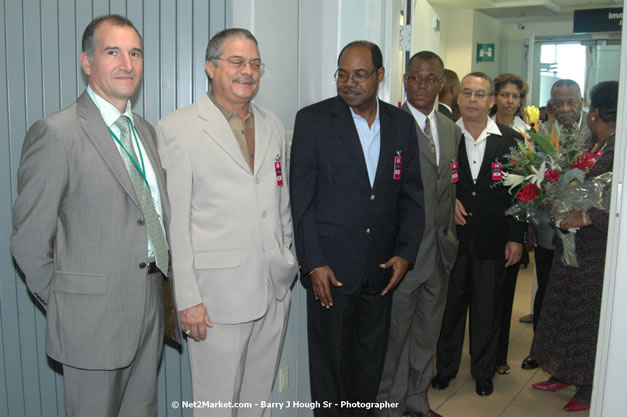 Minister of Tourism, Hon. Edmund Bartlett - Director of Tourism, Basil Smith, and Mayor of Montego Bay, Councillor Charles Sinclair Launch of Winter Tourism Season at Sangster International Airport, Saturday, December 15, 2007 - Sangster International Airport - MBJ Airports Limited, Montego Bay, Jamaica W.I. - Photographs by Net2Market.com - Barry J. Hough Sr, Photographer - Negril Travel Guide, Negril Jamaica WI - http://www.negriltravelguide.com - info@negriltravelguide.com...!