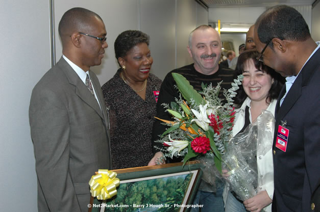 Minister of Tourism, Hon. Edmund Bartlett - Director of Tourism, Basil Smith, and Mayor of Montego Bay, Councillor Charles Sinclair Launch of Winter Tourism Season at Sangster International Airport, Saturday, December 15, 2007 - Sangster International Airport - MBJ Airports Limited, Montego Bay, Jamaica W.I. - Photographs by Net2Market.com - Barry J. Hough Sr, Photographer - Negril Travel Guide, Negril Jamaica WI - http://www.negriltravelguide.com - info@negriltravelguide.com...!