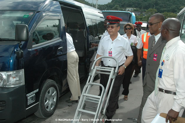 Minister of Tourism, Hon. Edmund Bartlett - Director of Tourism, Basil Smith, and Mayor of Montego Bay, Councillor Charles Sinclair Launch of Winter Tourism Season at Sangster International Airport, Saturday, December 15, 2007 - Sangster International Airport - MBJ Airports Limited, Montego Bay, Jamaica W.I. - Photographs by Net2Market.com - Barry J. Hough Sr, Photographer - Negril Travel Guide, Negril Jamaica WI - http://www.negriltravelguide.com - info@negriltravelguide.com...!