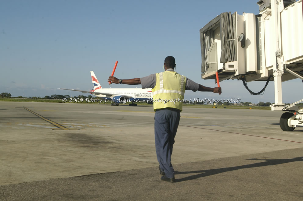  British Airways Inaugurates New Scheduled Service from London Gatwick Airport to Sangster International Airport, Montego Bay, Jamaica, Thursday, October 29, 2009 - Photographs by Barry J. Hough Sr. Photojournalist/Photograper - Photographs taken with a Nikon D70, D100, or D300 - Negril Travel Guide, Negril Jamaica WI - http://www.negriltravelguide.com - info@negriltravelguide.com...!