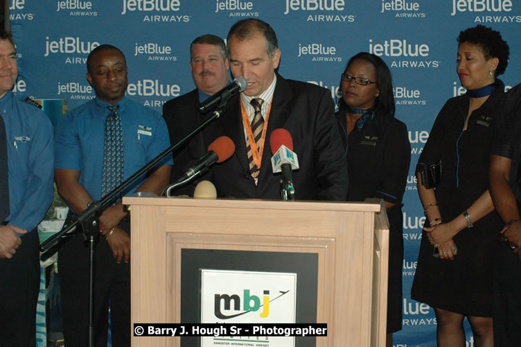 JetBue Airways' Inaugural Air Service between Sangster International Airport, Montego Bay and John F. Kennedy Airport, New York at MBJ Airports Sangster International Airport, Montego Bay, St. James, Jamaica - Thursday, May 21, 2009 - Photographs by Net2Market.com - Barry J. Hough Sr, Photographer/Photojournalist - Negril Travel Guide, Negril Jamaica WI - http://www.negriltravelguide.com - info@negriltravelguide.com...!