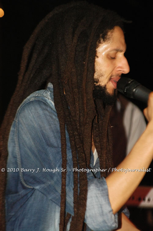 Julian Marley - Grammy Nominee & Son of the Legend Bob Marley - Live in Concert - Also featuring Ras Noble, Power Drill, Iron Head, & Robin Banks - Backing Band Roots Warrior, plus DJ Gemini @ One Love Reggae Concerts Series 09/10 @ Negril Escape Resort & Spa, February 2, 2010, One Love Drive, West End, Negril, Westmoreland, Jamaica W.I. - Photographs by Net2Market.com - Barry J. Hough Sr, Photographer/Photojournalist - The Negril Travel Guide - Negril's and Jamaica's Number One Concert Photography Web Site with over 40,000 Jamaican Concert photographs Published -  Negril Travel Guide, Negril Jamaica WI - http://www.negriltravelguide.com - info@negriltravelguide.com...!