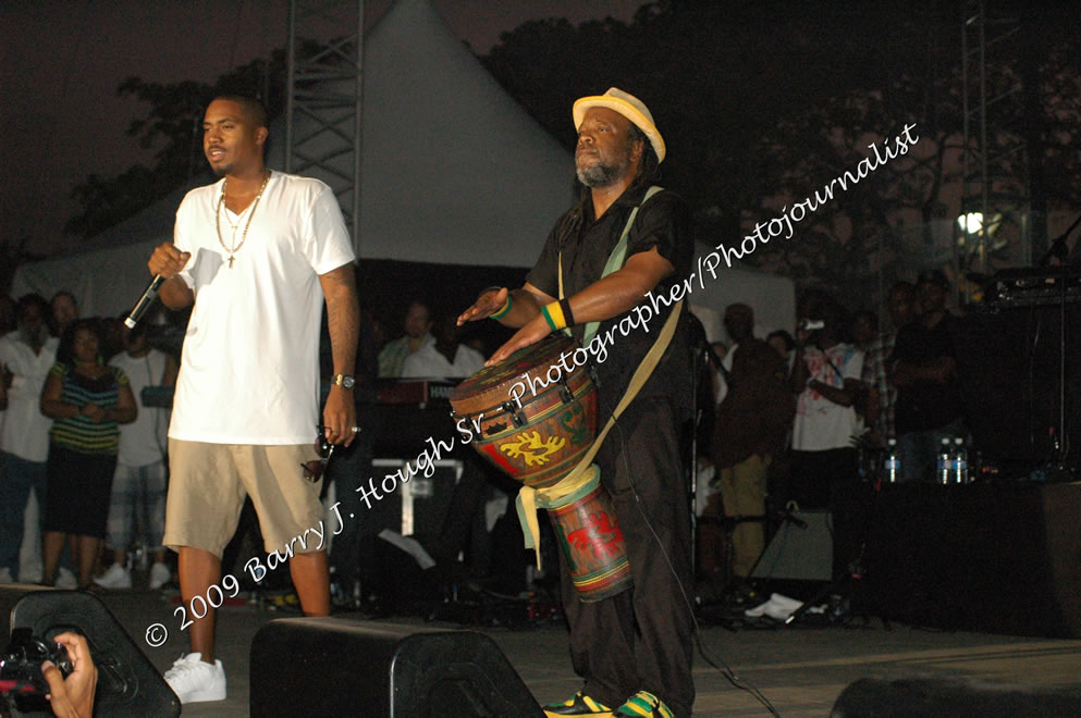 Damian 'Jr. Gong' Marley & NAS @ Reggae Sumfest 2009 - International Night 2 - Reggae Sumfest 2009,Catherine Hall, Montego Bay, St. James, Jamaica W.I. - Saturday, July 25, 2009 - Reggae Sumfest 2009, July 19 - 25, 2009 - Photographs by Net2Market.com - Barry J. Hough Sr. Photojournalist/Photograper - Photographs taken with a Nikon D70, D100, or D300 - Negril Travel Guide, Negril Jamaica WI - http://www.negriltravelguide.com - info@negriltravelguide.com...!