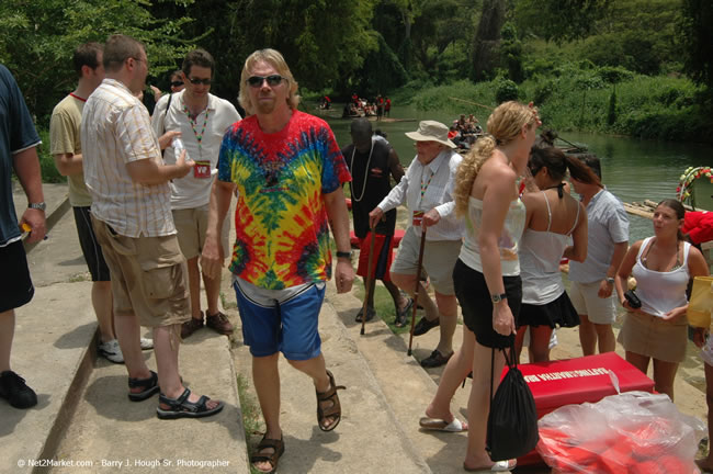 Rafting on the Martha Brae - Virgin Atlantic Inaugural Flight To Montego Bay, Jamaica Photos - Sir Richard Bronson, President & Family, and 450 Passengers - Rafting on the Martha Brae - Tuesday, July 4, 2006 - Negril Travel Guide, Negril Jamaica WI - http://www.negriltravelguide.com - info@negriltravelguide.com...!